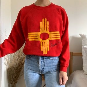 Vintage Santa Fe New Mexico Red Sweatshirt